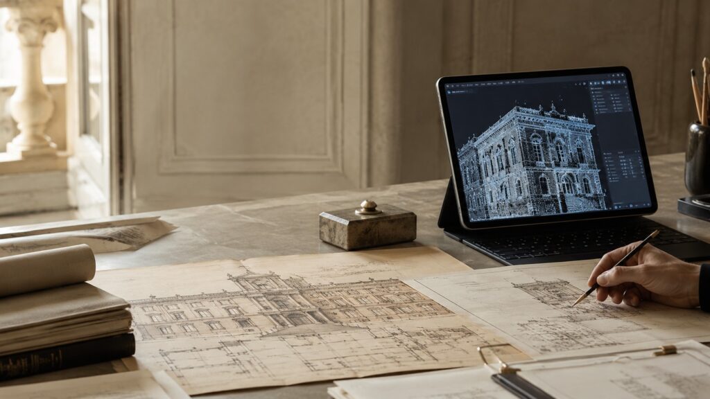 Ristrutturazioni, Due diligence immobiliare e rilievo digitale HBIM per immobili di pregio – Arkigo